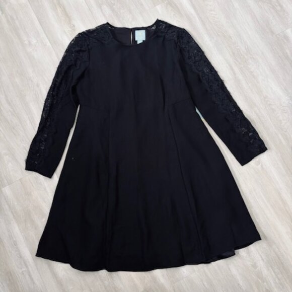 CeCe Black cocktail dress with lace sleeves - NWT size 6 - Picture 3 of 5